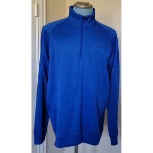 Under Armour‎ Men's Blue Loose Pullover Sweater Polyester Quarter Zip Size XL